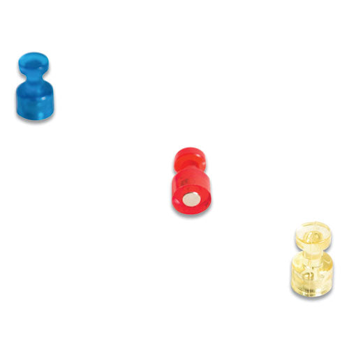 Magnetic Push Pins, Assorted Colors, 0.75" Diameter, 6/Pack-(UBRIM356601)