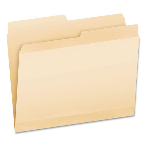 Poly Reinforced File Folder, 1/2-Cut Tabs: Assorted, Letter Size, Manila, 24/Pack-(PFX86221)