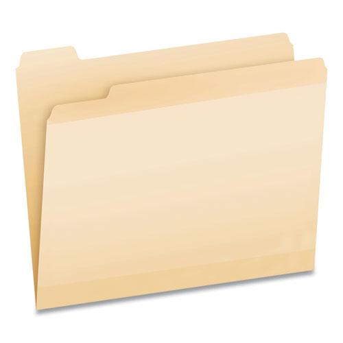 Poly Reinforced File Folder, 1/5-Cut Tabs: Assorted, Letter Size, Manila, 24/Pack-(PFX86220)