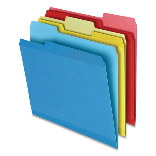 Poly Reinforced File Folder, 1/3-Cut Tabs: Assorted, Letter Size, Assorted Colors, 100/Pack-(PFX86219)