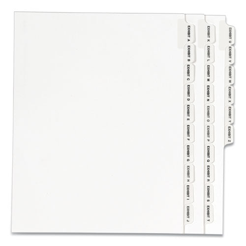 Preprinted Legal Exhibit Side Tab Index Dividers, Avery Style, 26-Tab, Exhibit A to Exhibit Z, 11 x 8.5, White, 1 Set, (1370)-(AVE01370)