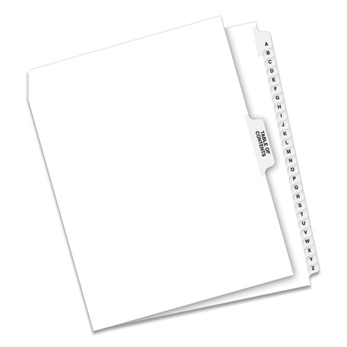 Preprinted Legal Exhibit Side Tab Index Dividers, Avery Style, 27-Tab, A to Z, 11 x 8.5, White, 1 Set-(AVE11374)