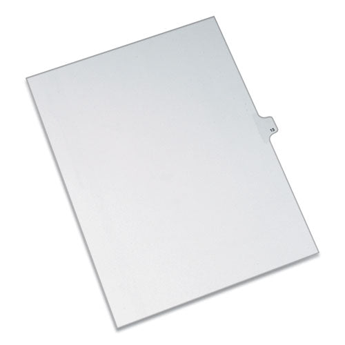 Preprinted Legal Exhibit Side Tab Index Dividers, Allstate Style, 10-Tab, 13, 11 x 8.5, White, 25/Pack-(AVE82211)