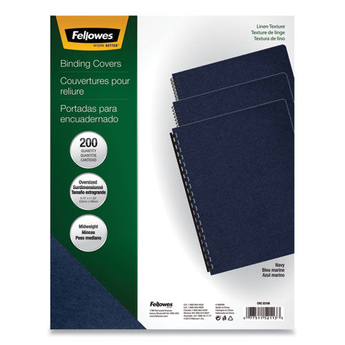 Expressions Linen Texture Presentation Covers for Binding Systems, Navy, 11.25 x 8.75, Unpunched, 200/Pack-(FEL52113)