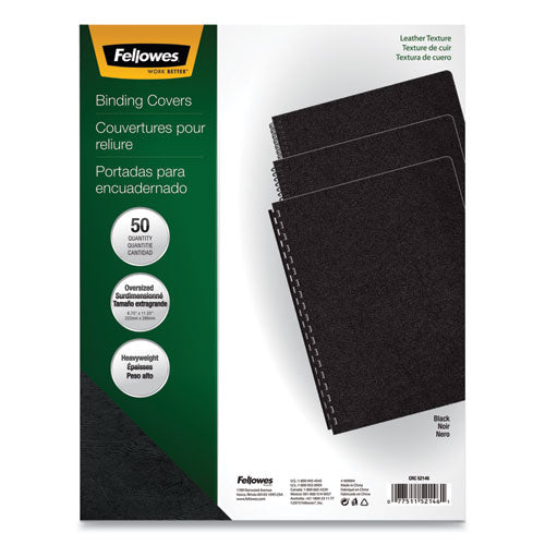 Executive Leather-Like Presentation Cover, Black, 11.25 x 8.75, Unpunched, 50/Pack-(FEL52146)