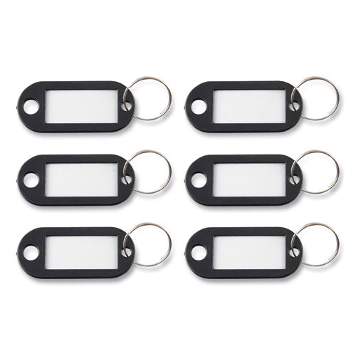 Key Tags Label Window, 0.88 x 0.19 x 2, Black, 6/Pack-(AVTKEY98017)