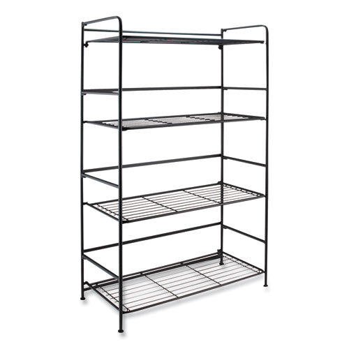 FlipShelf Four-Shelf Unit, 26.5w x 12d x 43h, Black-(AVT38701)