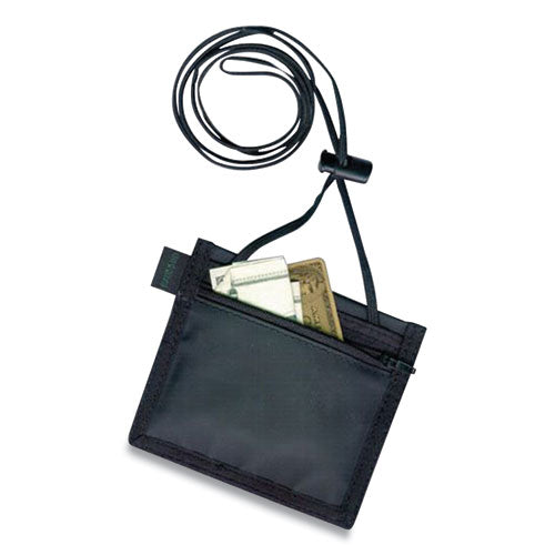 ID Neck Pouch, Horizontal, 4.5 x 3.5, Black-(BAU55130)