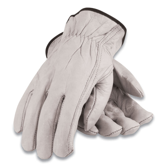 Economy Grade Top-Grain Cowhide Leather Work Gloves, X-Large, Tan-(PID68162XL)