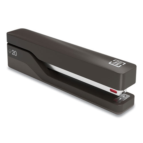 Desktop Plastic Full Strip Stapler, 20-Sheet Capacity, Black-(TUD24418181)