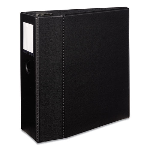 Durable Non-View Binder with DuraHinge and EZD Rings, 3 Rings, 5" Capacity, 11 x 8.5, Black, (8901)-(AVE08901)