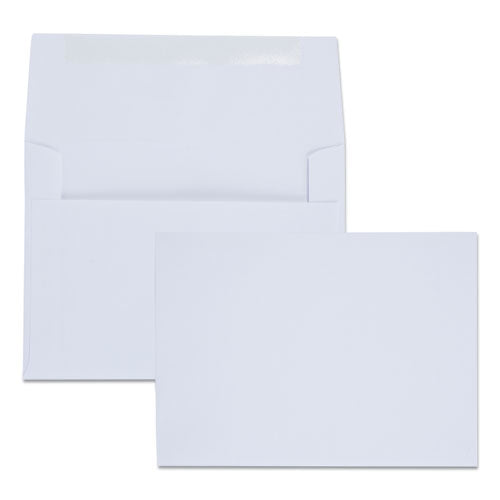 Greeting Card/Invitation Envelope, A-6, Square Flap, Gummed Closure, 4.75 x 6.5, White, 100/Box-(QUA36417)