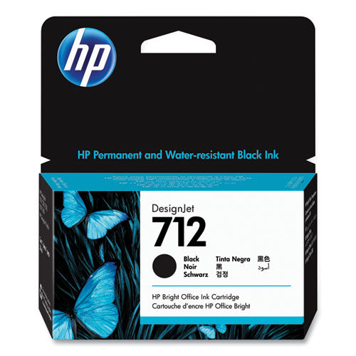 HP 712, (3ED70A) Black Original Ink Cartridge-(HEW3ED70A)