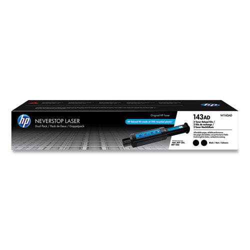 HP 143A, (W1143A-D) 2-Pack Black Original LaserJet Toner Cartridges-(HEWW1143AD)