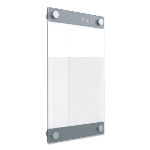 Infinity Customizable Magnetic Glass Dry-Erase Board, 8.5 x 11, White Surface-(QRTGI8511)