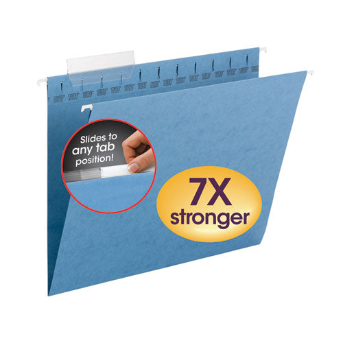 TUFF Hanging Folders with Easy Slide Tab, Letter Size, 1/3-Cut Tabs, Blue, 18/Box-(SMD64041)