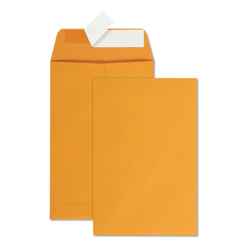 Redi-Strip Catalog Envelope, #1, Cheese Blade Flap, Redi-Strip Adhesive Closure, 6 x 9, Brown Kraft, 100/Box-(QUA44162)