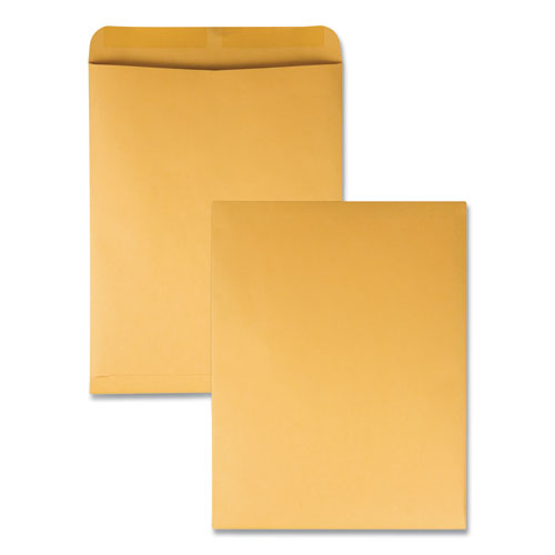 Catalog Envelope, 28 lb Bond Weight Kraft, #15 1/2, Square Flap, Gummed Closure, 12 x 15.5, Brown Kraft, 100/Box-(QUA41967)