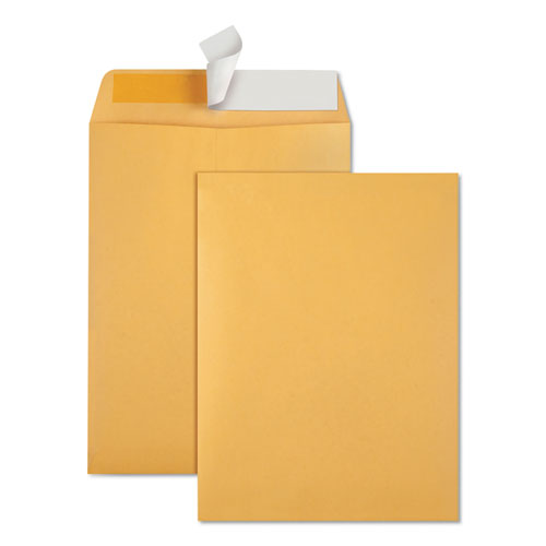 Redi-Strip Catalog Envelope, #10 1/2, Cheese Blade Flap, Redi-Strip Adhesive Closure, 9 x 12, Brown Kraft, 100/Box-(QUA44562)