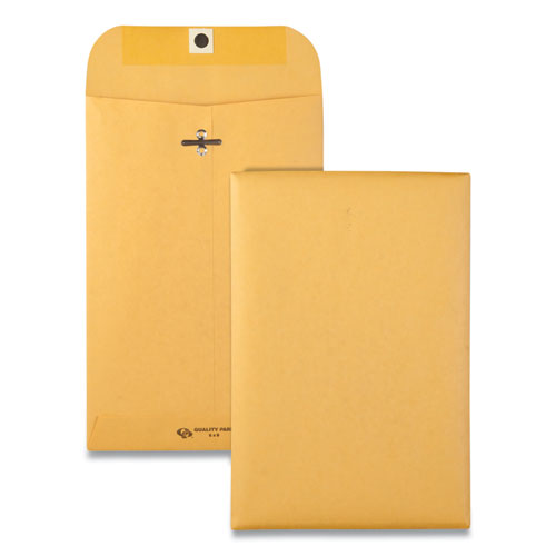 Clasp Envelope, 28 lb Bond Weight Kraft, #55, Square Flap, Clasp/Gummed Closure, 6 x 9, Brown Kraft, 500/Carton-(QUA37555)