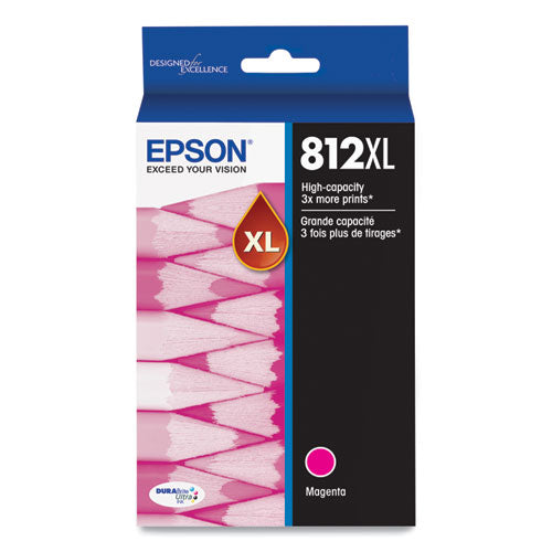 T812XL320-S (T812XL) DURABrite Ultra High-Yield Ink, 1,100 Page-Yield, Magenta-(EPST812XL320S)