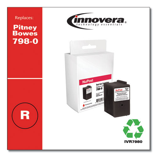 Compatible Red Postage Meter Ink, Replacement for 798-0 (SL-798-0), 1,500 Page-Yield-(IVR7980)