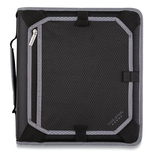 Zipper Binder, 3 Rings, 2" Capacity, 11 x 8.5, Black/Gray Accents-(FVS29052IT8)