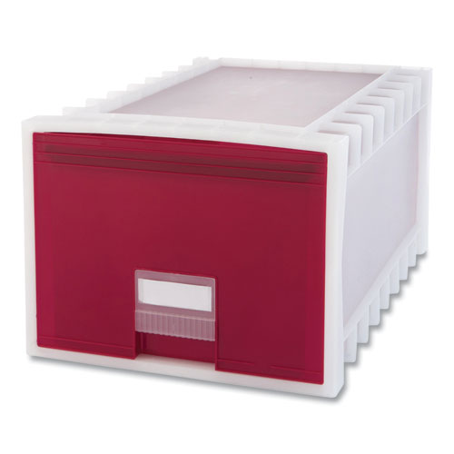 Archive Storage Drawers, Letter Files, 15.13 x 24.25 x 11.38, Red/White-(STX61105U01C)