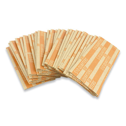 Flat Tubular Coin Wrap, Quarters, $10.00, Orange, 1,000/Box-(CNK560045)