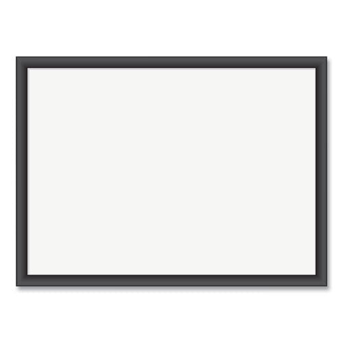 Magnetic Dry Erase Board with Wood Frame, 24 x 18, White Surface, Black Wood Frame-(UBR307U0001)