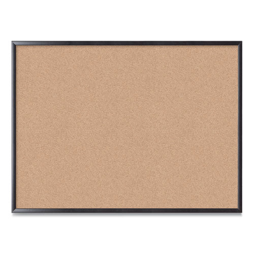 Cork Bulletin Board, 48 x 36, Natural Surface, Black Wood Frame-(UBR2876U0001)