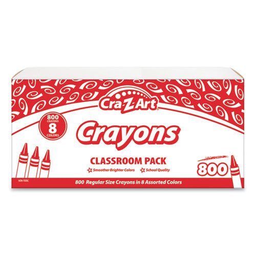 Crayons, 8 Assorted Colors, 800/Pack-(CZA740031)