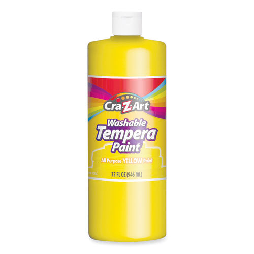 Washable Tempera Paint, Yellow, 32 oz Bottle-(CZA760096)