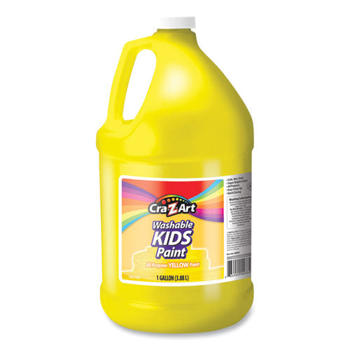 Washable Kids Paint, Yellow, 1 gal Bottle-(CZA760042)