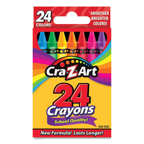 School Quality Crayon, Assorted Colors, 24/Box-(CZA1020148)