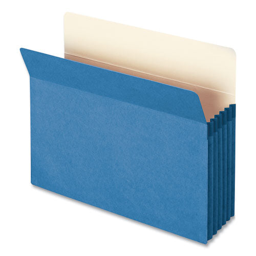 Colored File Pockets, 5.25" Expansion, Letter Size, Blue-(SMD73235)