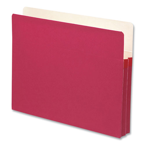 Colored File Pockets, 1.75" Expansion, Letter Size, Red-(SMD73221)