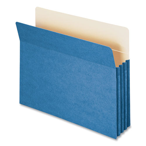 Colored File Pockets, 3.5" Expansion, Letter Size, Blue-(SMD73225)