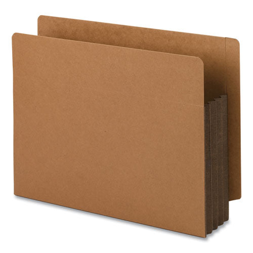 Redrope Drop-Front End Tab File Pockets, Fully Lined 6.5" High Gussets, 3.5" Expansion, Letter Size, Redrope/Brown, 10/Box-(SMD73681)