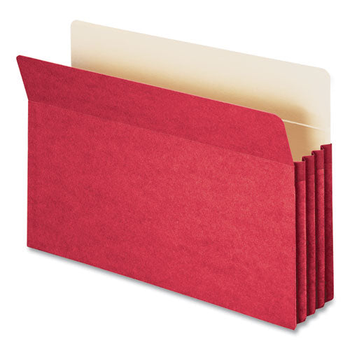 Colored File Pockets, 3.5" Expansion, Legal Size, Red-(SMD74231)