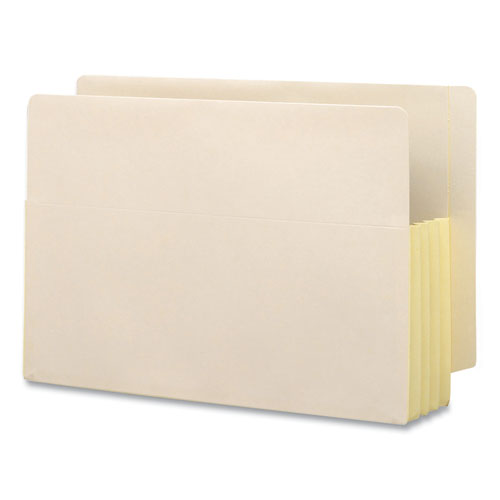 Manila End Tab File Pockets with Tyvek-Lined Gussets, 3.5" Expansion, Legal Size, Manila, 10/Box-(SMD76164)