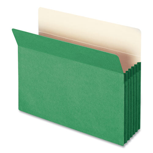 Colored File Pockets, 5.25" Expansion, Letter Size, Green-(SMD73236)