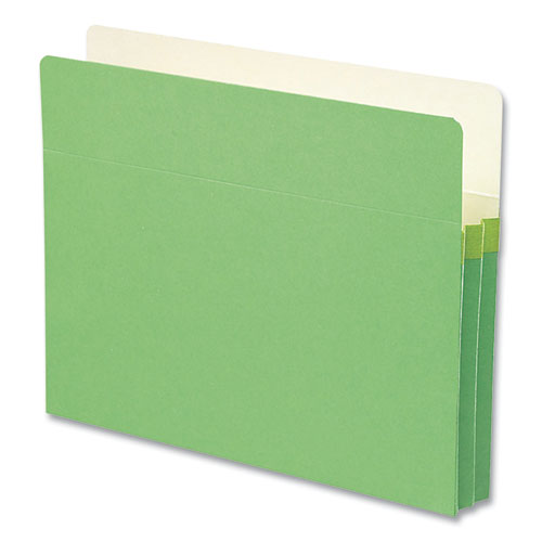 Colored File Pockets, 1.75" Expansion, Letter Size, Green-(SMD73216)