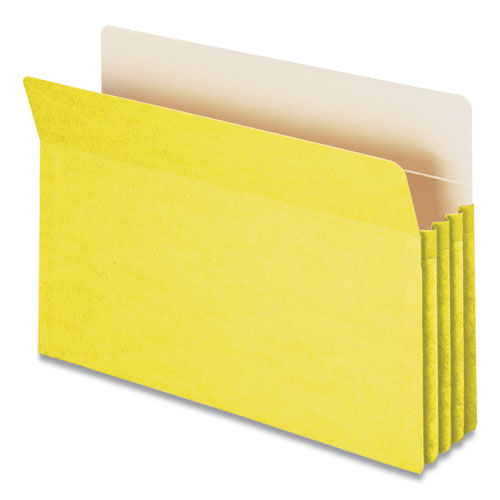 Colored File Pockets, 3.5" Expansion, Legal Size, Yellow-(SMD74233)