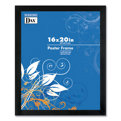 Flat Face Wood Poster Frame, Clear Plastic Window, 16 x 20, Black Border-(DAX2860V2X)