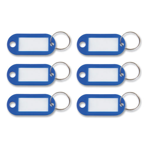 Key Tags Label Window, 0.88 x 0.19 x 2, Dark Blue, 6/Pack-(AVTKEY98019)