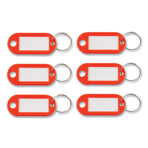 Key Tags Label Window, 0.88 x 0.19 x 2, Red, 6/Pack-(AVTKEY98018)