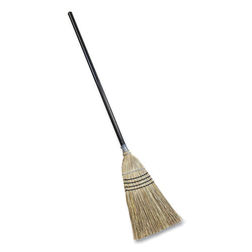 Bulldozer Heavy-Duty Outdoor Broom, Natural-Fiber Bristles, 54" Overall Length, Black/Natural-(QCK9316)