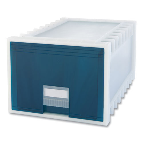 Archive Storage Drawers, Letter/Legal Files, 15.13 x 24.3 x 11.38, Frost/Aqua-(STX61103U01C)