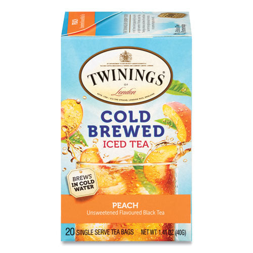 Cold Brew Iced Tea Bags, Peach, 0.07 oz Tea Bag, 20/Box-(TWG51816)